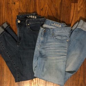 2 GAP Skinny Straight High Waisted Jeans
